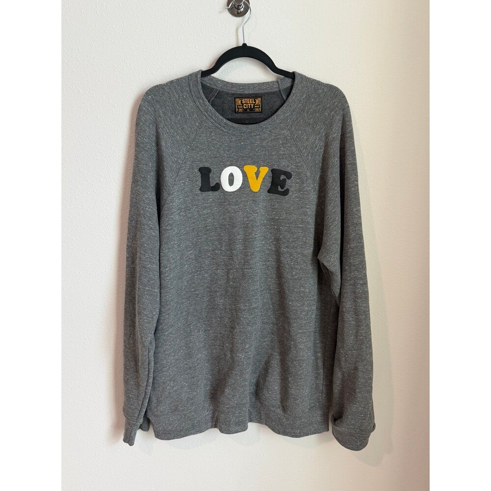 Steel City LOVE Pittsburgh Sports Graphic Crewneck Sweatshirt XL